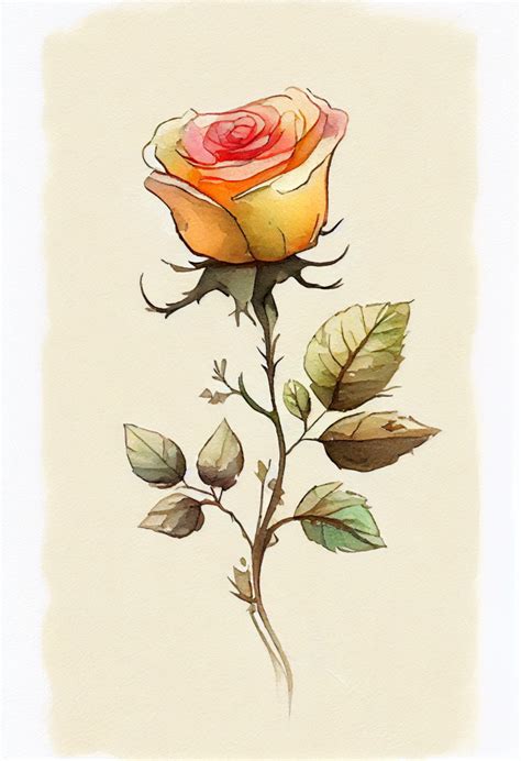 Watercolor Drawing of a Rose » Зумипик