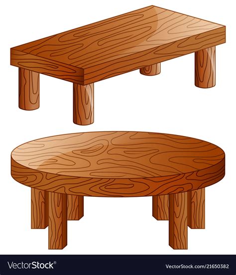 Cartoon wooden tables isola Royalty Free Vector Image