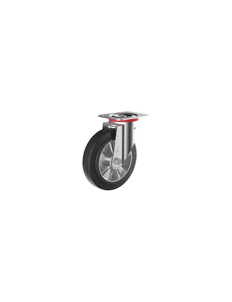 Roulette caoutchouc super élastique EASYROLL NOIR corps aluminium