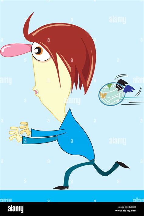 Cartoon man running away hi-res stock photography and images - Alamy