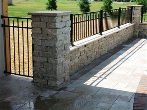 18 Fabulous Stone Fence Design Ideas For Front Yard Modern Design 2