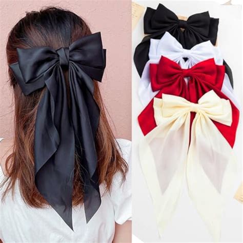 Amazon Silky Satin Hair Bows 2Pcs Big Hair Bows For Women Girls