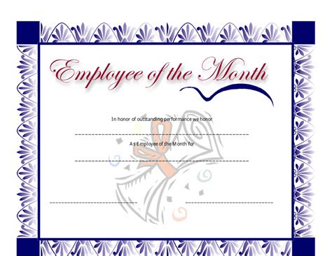 Employee Of The Month Certificate Template – Atlanticcityaquarium.com