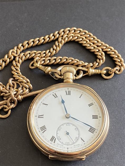 Antiques Atlas Swiss Made Pocket Watch With Original Albert Chain As703a467 987