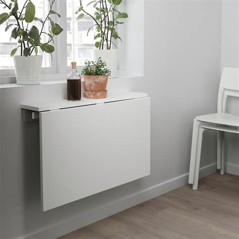 NORBERG Wall-mounted drop-leaf table, white - IKEA