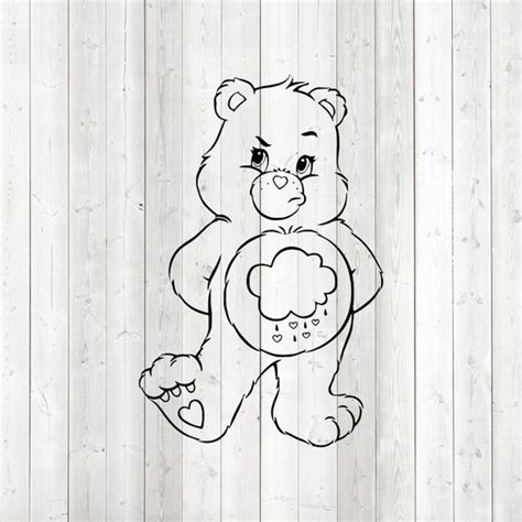 Cute Care Bear Rain Cloud on the Belly. Vector Cutting File | Etsy