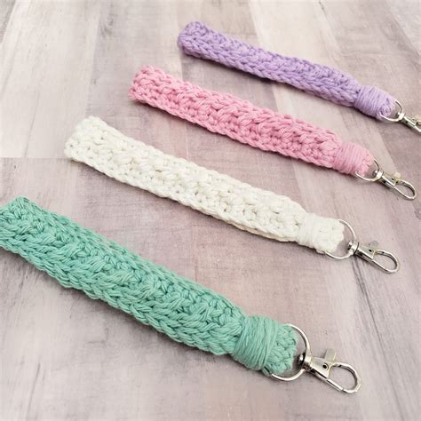 Luna Boho Wristlet Crochet Pattern Keychain Diy Tutorial Etsy Canada