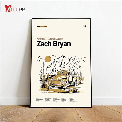 Zach Bryan Poster Summertime Blues Album Cover Anynee