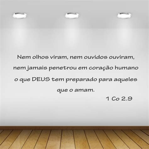 Adesivo de parede 1co2 9 versículo bíblico nem olhos viram Elo7