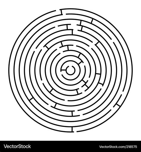 Round Maze Royalty Free Vector Image Vectorstock