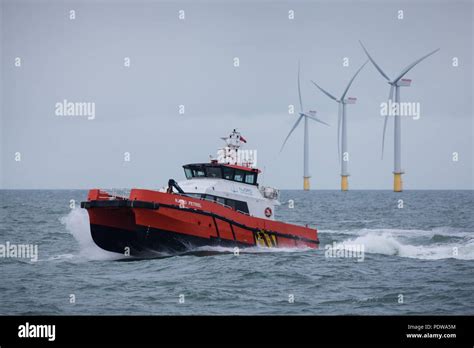 The Crew Transfer Vessel Njord Petrel Working On The Walney Extension