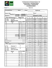 Fiba Scoresheet Docx Federation Internationale De Basketball