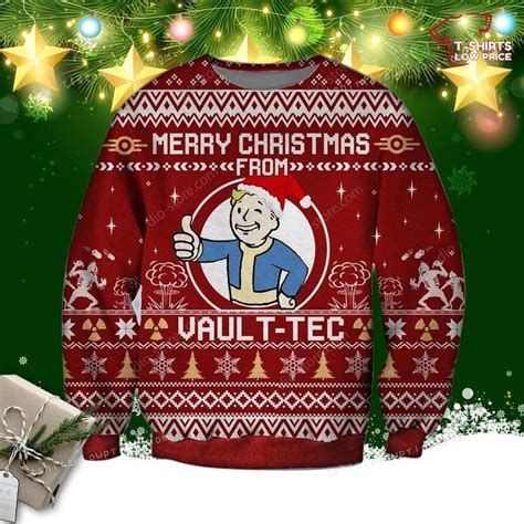 Merry Christmas From Vault Tec Fallout Ugly Sweater T Shirts Low Price