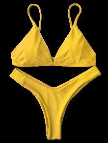 Soft Padded Cami Shell Bikini Set YELLOW Bikinis M ZAFUL