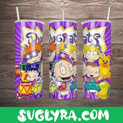 Rugrats Tumbler Wrap 20oz Skinny Straight Rugrats 90s Cartoon Tumbler