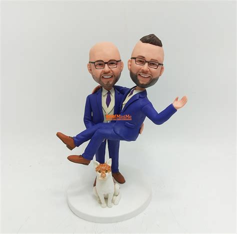 Same Sex Wedding Cake Topper Wedding Topper Gay Bobblehead Gay Wedding