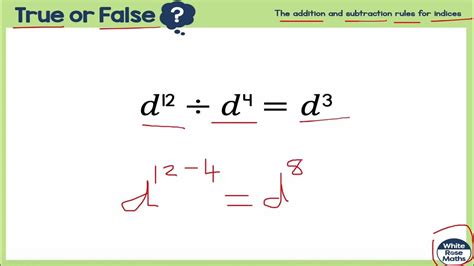 Laws Of Indices Index Laws Subtraction Law Division Law Gcse 9