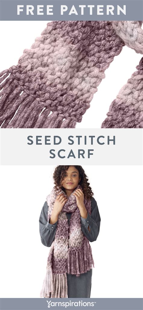 Bernat Alize EZ Wool Seed Stitch Scarf In 2022 Seed Stitch Scarf