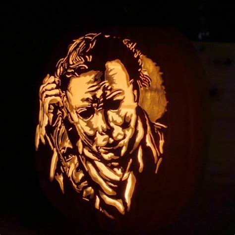 Michael Myers Carved Foam Pumpkin Etsy