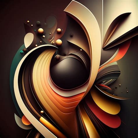 Premium AI Image A Colorful Abstract Illustration With A Black Ball