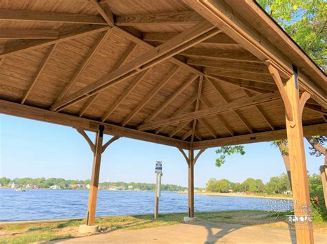 16x24 Lakefront Wood Pavilion Lancaster County Backyard