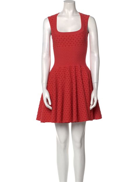 Alaïa Square Neckline Mini Dress Pink Dresses Clothing Al284296