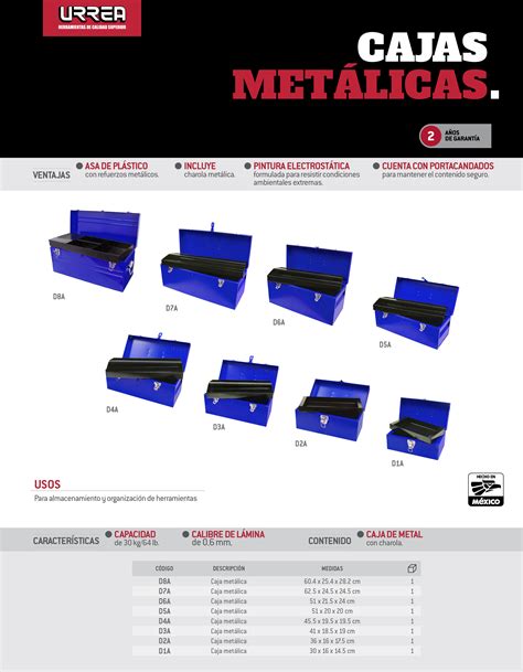 Urrea D A D A Truper Caja Portaherramientas Met Lica Color Azul X