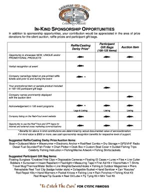 Fillable Online Cff In Kind Sponsorship Opportunities Cystic Fibrosis