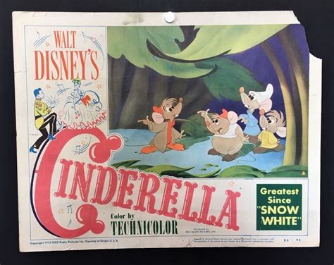 Cinderella 1950 Original Disney Lobby Card Original Movie Poster