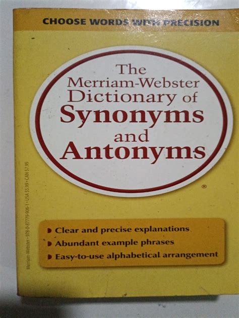 The Merriam Webster Dictionary Of Synonyms And Antonyms Hobbies And Toys