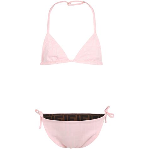 Fendi Synthetic Bikini For Girl With Iconic Ff In Pink Lyst