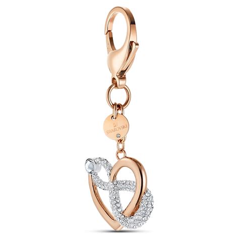 Infinite Bag Charm Infinity And Heart White Mixed Metal Finish