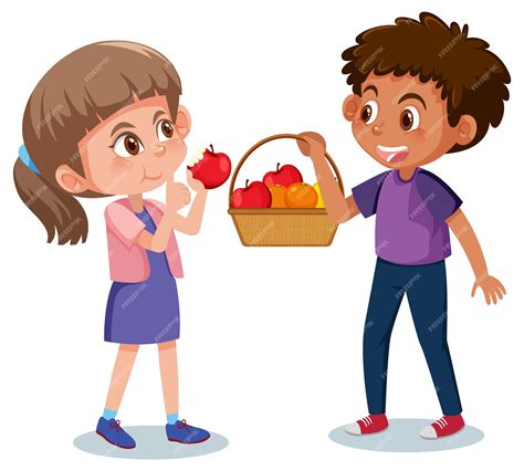 Children Sharing Food Clipart