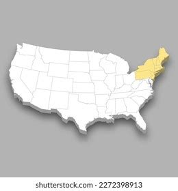 Northeast Region Location Within United States Stock Vector Royalty