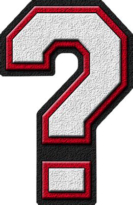 Presentation Alphabets White Cardinal Red Varsity Question Mark