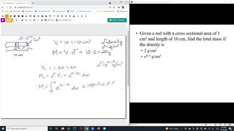 Calculus 2 Lessons Center Of Mass Youtube