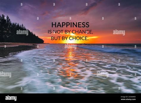 Inspirational Quotes Happiness Is Not By Chance But By Choice Stock