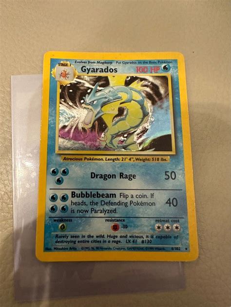 Pokemon Card Gyarados Base Set BS 興趣及遊戲 玩具 遊戲類 Carousell