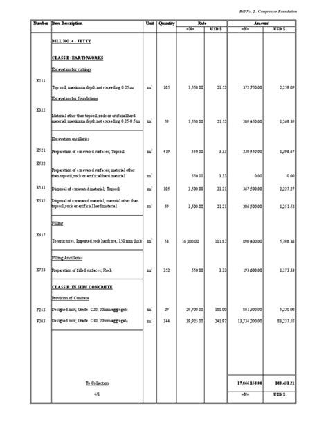 Jetty Boq Pdf Deep Foundation Concrete