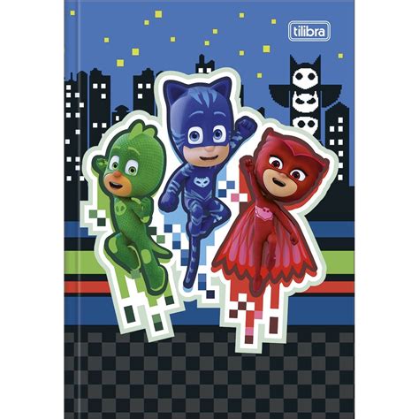 Caderno Brochura Capa Dura Pj Masks Fls Tilibra