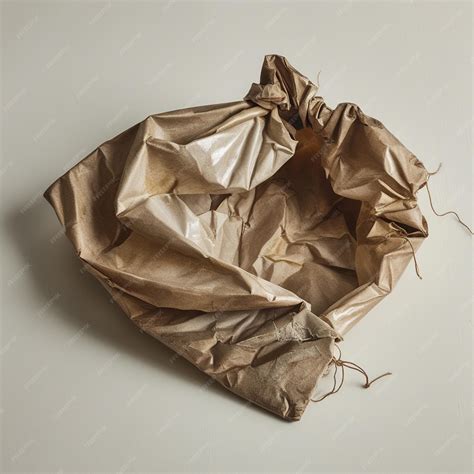 Empty Sac isolated on white background Editable Brown bag clipart
