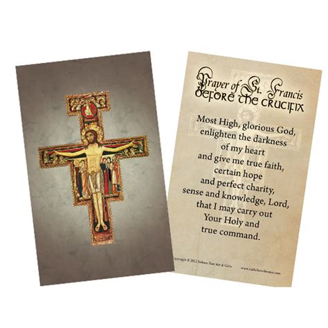 Prayer Card Prayer Of St Francis Before The Crucifix St Paul S Catholic Books And Ts