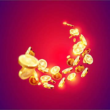 Explosion Of Realistic Gold Coins On A Transparent Background Vector