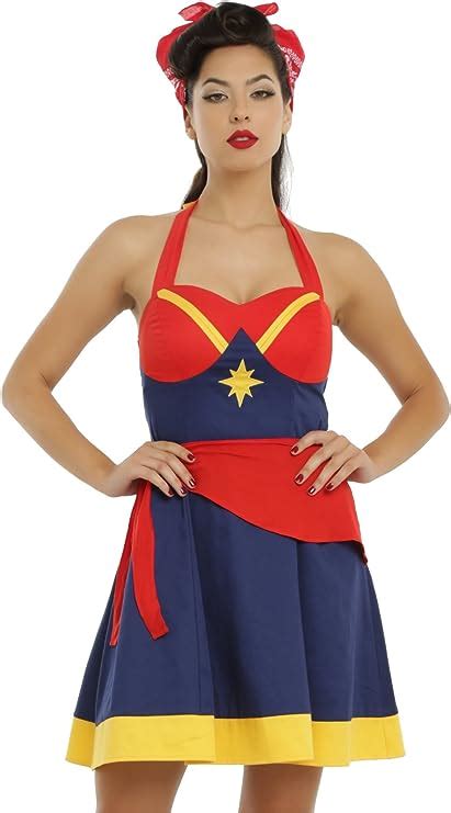 Her Universe Women Of Marvel Captain Marvel Halter Dress Small Clothing