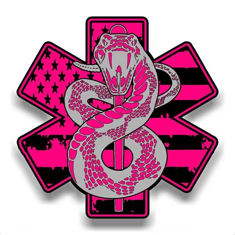 Amazon Pink EMS Star Of Life EMT Paramedic Medic American Flag