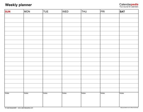 Free Weekly Planners for Microsoft Word - 20+ Templates