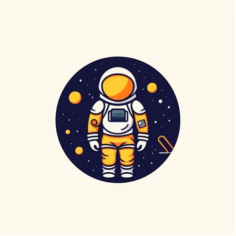 Premium Ai Image Flat Color Astronaut Logo Vector