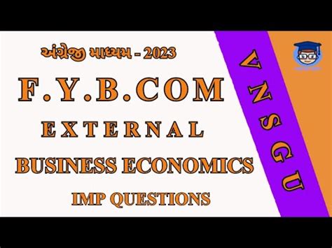 F Y B External Business Economics Imp Question English Medium