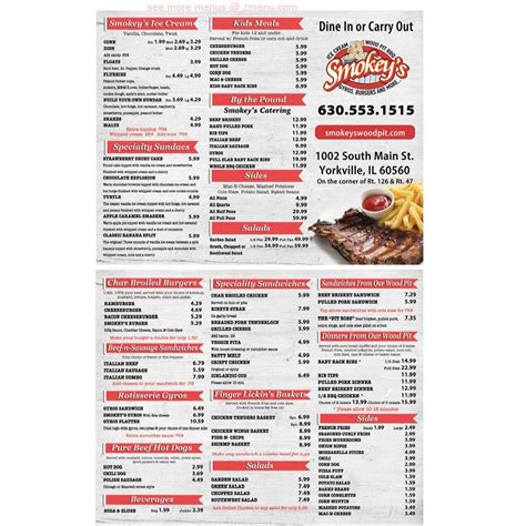 Online Menu Of Smokey S Restaurant Yorkville Illinois 60560 Zmenu