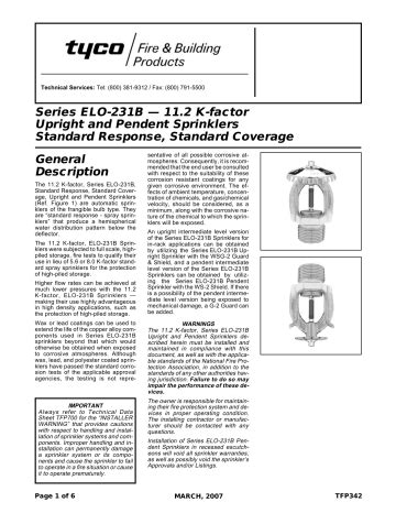 Tyco Elo B Series In F K Pendent Standard